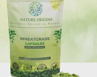 Wheatgrass - 120 Capsules 1500mg Per Serving - Immune Sytem - Gut Health