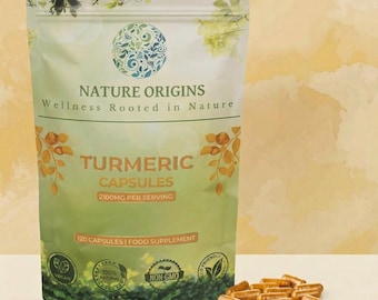 Turmeric Curcumin—120 Capsules—2100 mg Per Serving Purest Quality, Vegan