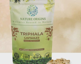 Triphala Capsules – Natural Cleanse & Gut Health Booster | 1650mg Per Serving | 120 Capsules