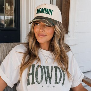 Mommin Hat Camo Trucker Hat Puff Embroidery Snapback Womens Baseball Cap
