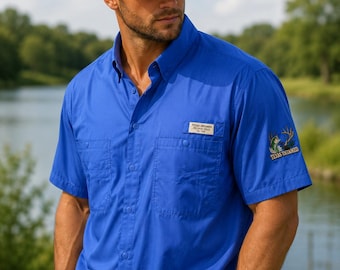 Camisa de pesca de lubina Texas Untamed / Camisa de manga larga con botones para exteriores Paragon Performance UPF 40