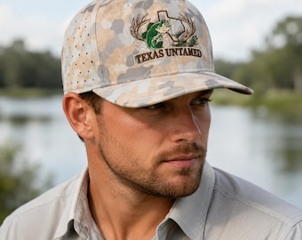 Gorra de rendimiento Texas Untamed Bass Antler Camuflaje / Gorra snapback SoBro Yardfest