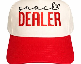 Gorra de camionero bordada con diseño de vendedor de snacks / Gorra divertida de béisbol para mamás / Gorra snapback para mamás deportistas para el día del partido