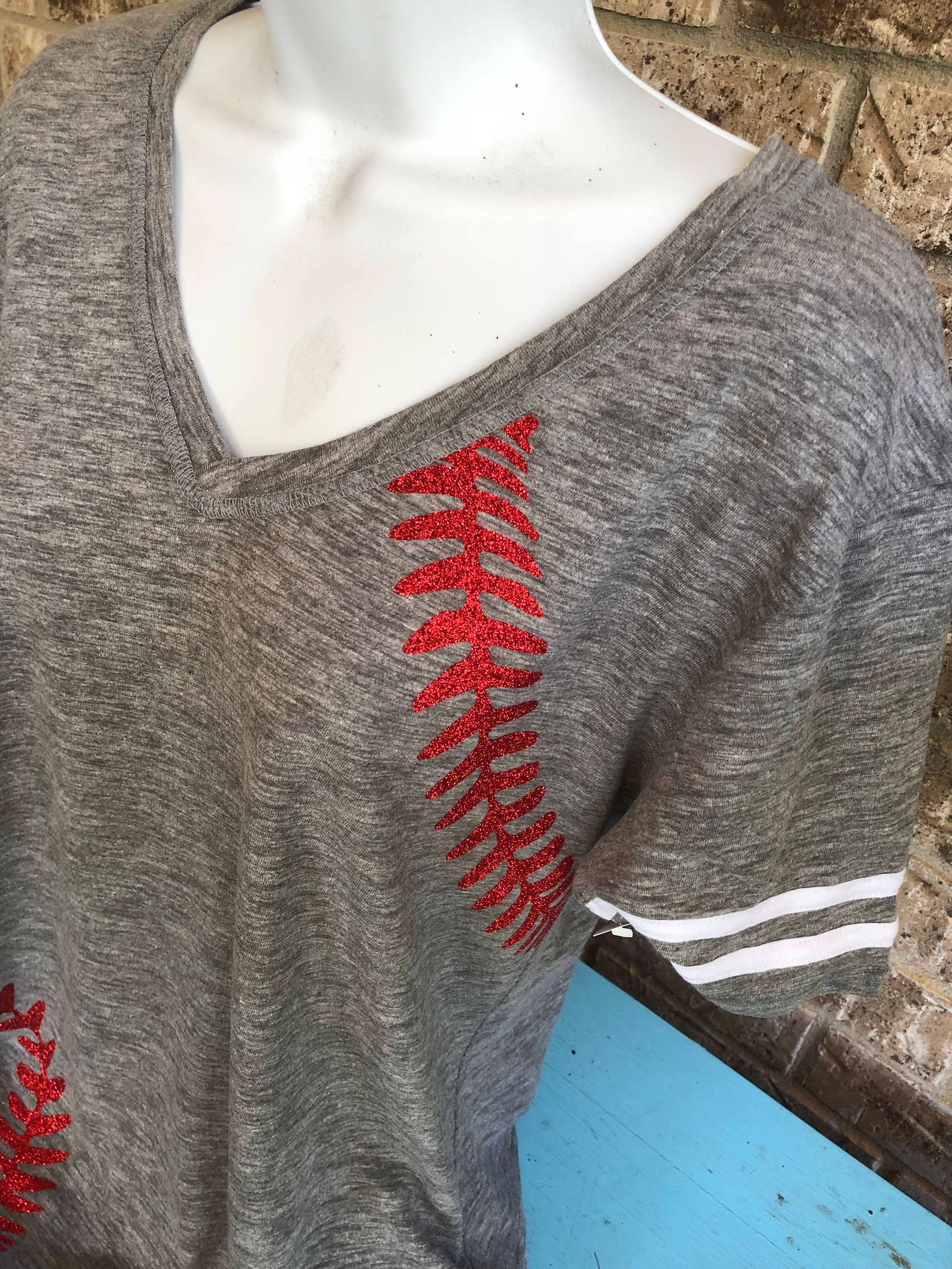 Baseball Laces TShirt FRONT laces and name on the BACK Etsy