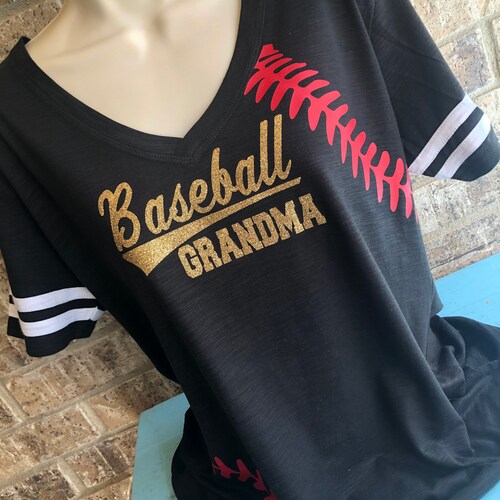 Baseball Laces Tshirt With Baseball Mom Shirt Short Sleeve V Etsy