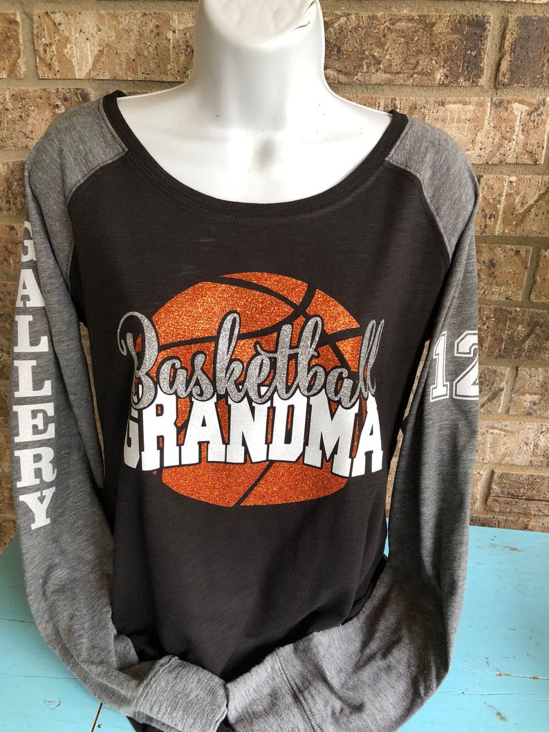 Basketball Grandma Shirt Customized Glitter Basketball Shirt | Etsy