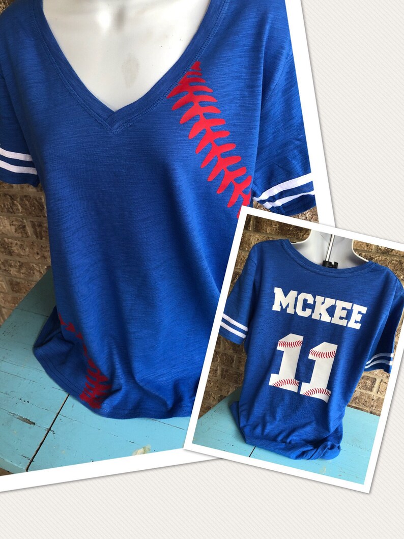 Baseball Laces Tshirt Baseball Mom Shirt Short Sleeve V Etsy