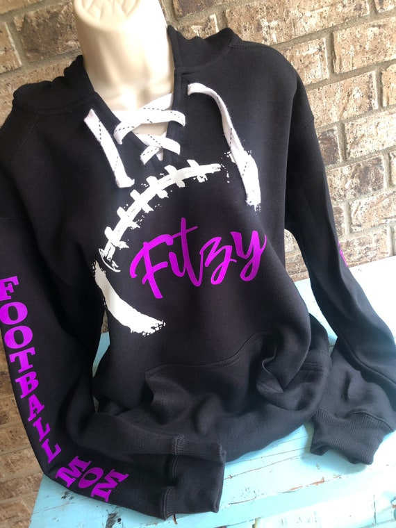 Football Hoodie With Lace up Front and Football Laces With - Etsy