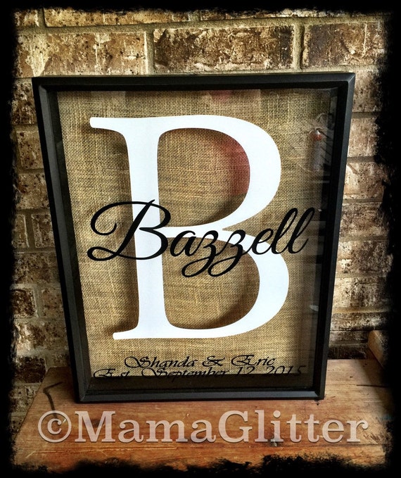 16x20 HUGE Personalized Monogram Cork Holder Wine shadow box Etsy