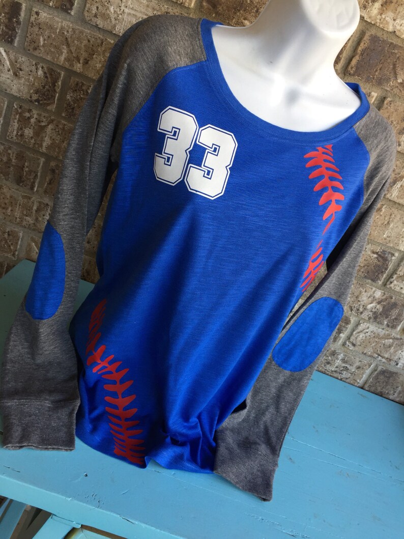 Baseball Laces T-Shirt with on front Customize colors | Etsy