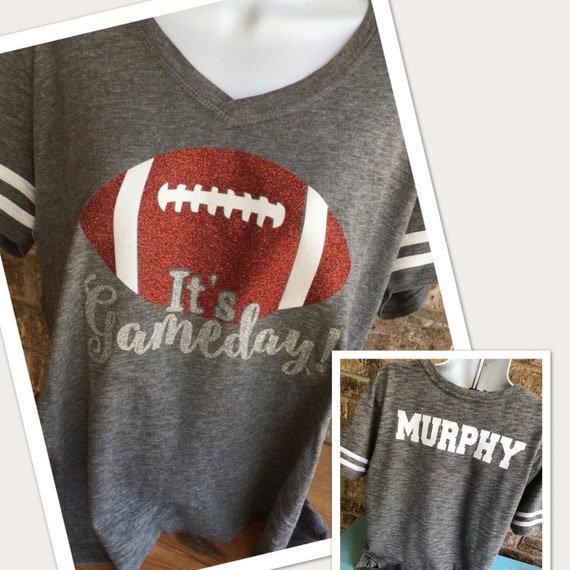 It's Gameday Glitter Football T-Shirt with name on the | Etsy