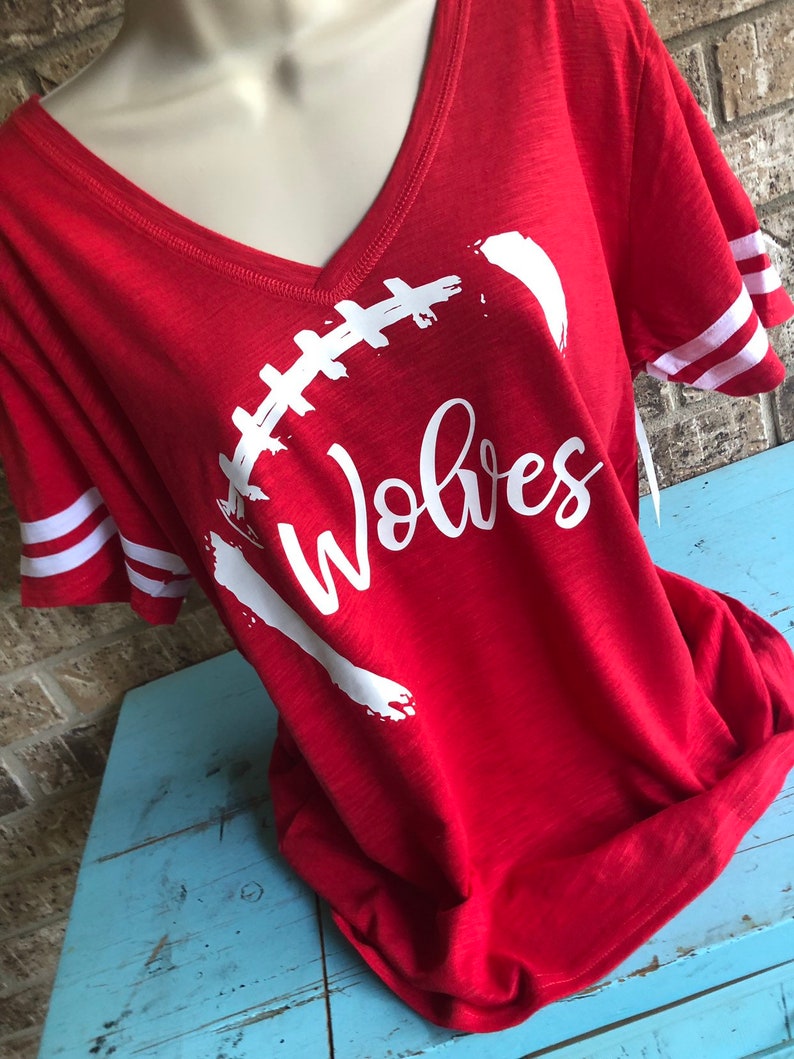 Football Team Shirt With Name on the Back Football Mom Mascot Etsy