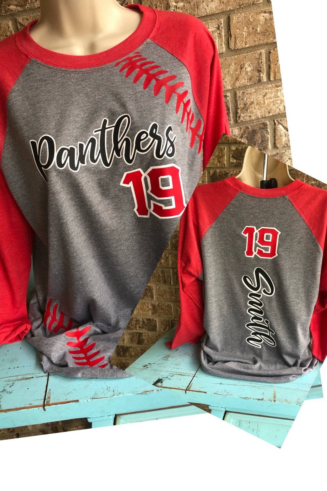 Baseball Shirt With Team Name and Player Name and on Back Personalized