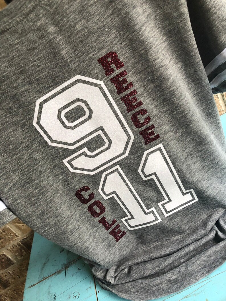 Athletic Name and 2 Outline Numbers on the Back of Shirt in Etsy