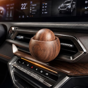 Car Essential Oil Diffuser Wood – Portable Wooden Car Air Freshener, Air Vent Clip Aromatherapy Diffuser – Father's Day Gift. A Gift for Him