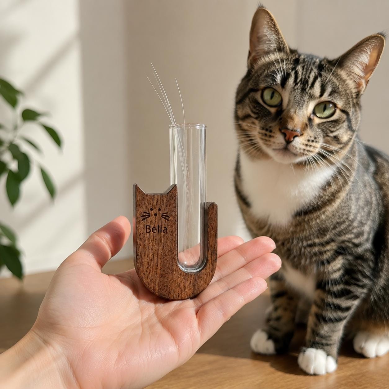 Wood cat vase - Etsy.de
