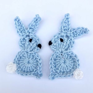 Applique au crochet, appliques de Pâques, 2 grands lapins de Pâques, fabrication de cartes, scrapbooking, appliques, fait main, embellissements de patchs à coudre