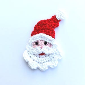 Christmas Crochet applique, 1 large Christmas Santa embellishments, sew on patches, Christmas crafts,
