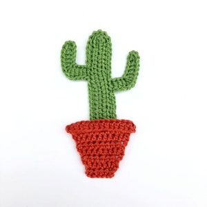 Applique au crochet, 1 cactus au crochet et fabrication de cartes de pot de fleur en applique, scrapbooking, appliques, fait main, embellissements de patchs à coudre