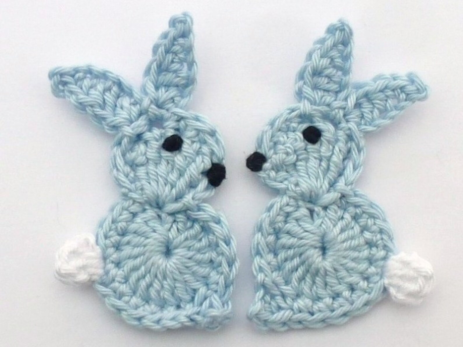 Crochet applique Easter appliques 2 large Easter Bunnies Etsy