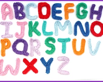 1 Applique letters, Crochet applique, 1 alphabet letter, cardmaking, scrapbooking, appliques, handmade, sew on patches. embellishments