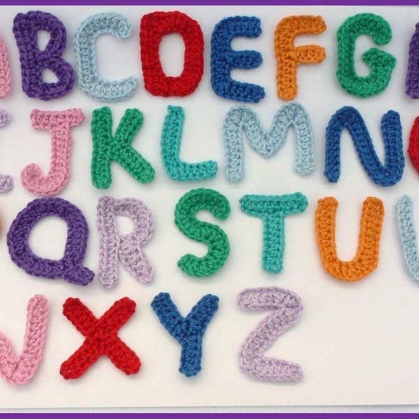 1 Applique letters, Crochet applique, 1 alphabet letter, cardmaking, scrapbooking, appliques, handmade, sew on patches. embellishments