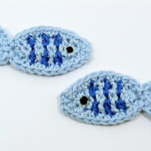 Crochet applique, Sea life appliques,, 2 large crochet applique fish cardmaking, scrapbooking, appliques, craft embellishments,