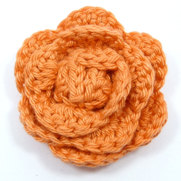 Applique au crochet, Fleur au crochet 1 carderie orange moyenne au crochet rose, scrapbooking, appliques, embellissements artisanaux, accessoires de couture.
