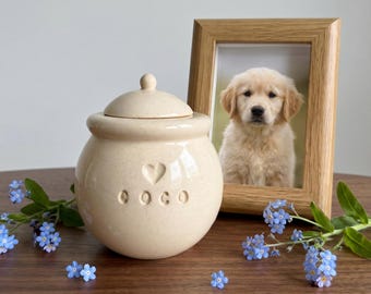 Urna de cerámica hecha a mano para mascotas, recuerdo conmemorativo personalizado para gatos, urna para gatos, urna para perros.