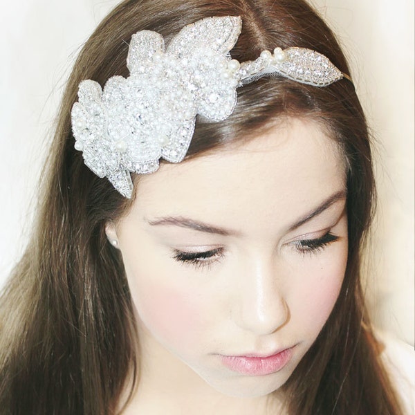 My Pretty Julie bridal headband - Stunning hair adornment with crystals and pearls