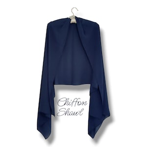 Navyl Blue Premium Chiffon Shawl Wrap