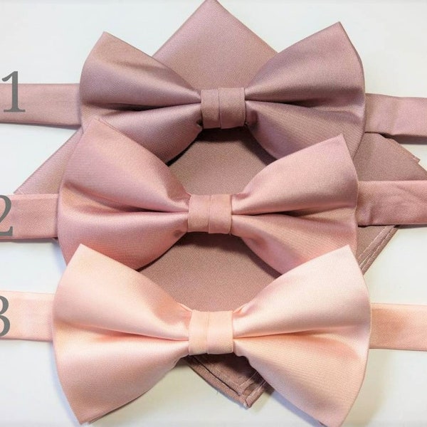 Blush Pink, Quartz, Dusty Rose, Light Rose, Mink bow tie