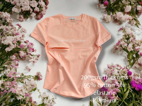 Premium Cotton Breastfeeding Nursing T shirt With Front Zip. Made to Last a Long Time. Etsy UK