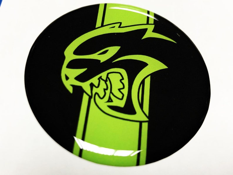 Hellcat Lime Fuel Door Insert Emblem Domed Decal For Challenger