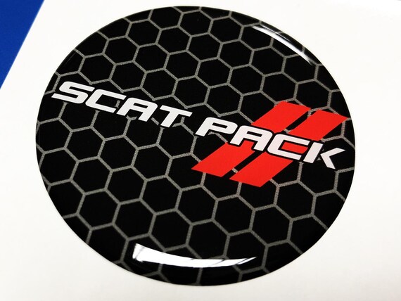 Scat Pack Red Fuel Door Insert Emblem Domed Decal For Challenger