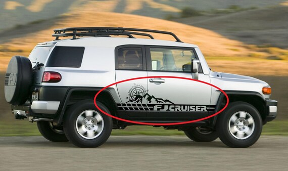 Fj Cruiser Mountains And Compass Stripe Rocker Panel Door Side Etsy