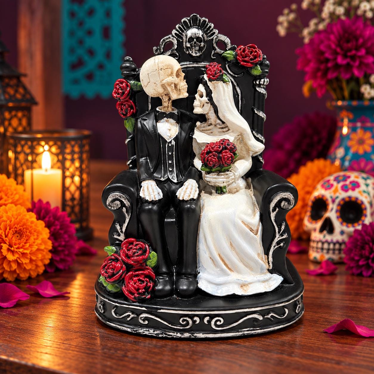 骸骨カップルのフィギュア Skeleton Couple Figure - Etsy