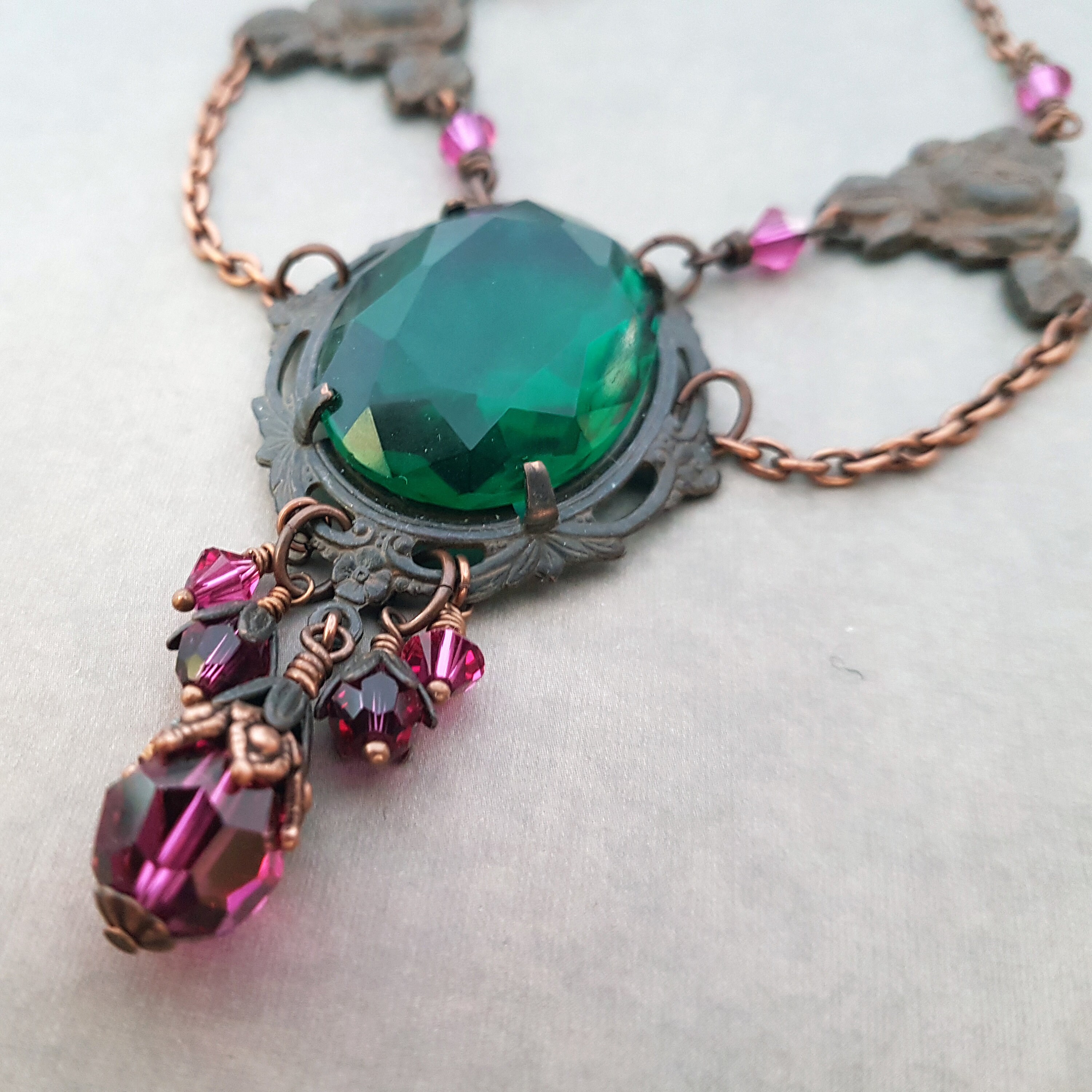 Victorian Gothic Necklace Grand Baroque Jewelry Emerald Green Etsy UK