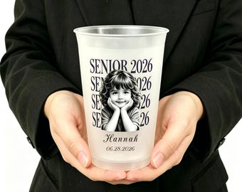 Vaso esmerilado personalizado para graduación 2026, vaso personalizado con foto para graduados, vasos de plástico esmerilados personalizados para fiestas.