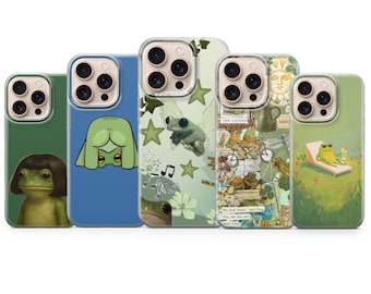 Frog Phone Case Funny Toad Art Cover for iPhone 17, 16Pro, 15, 14, 13, 12, Samsung S25, S24, S23, S22, A16, A56, A55, Pixel 10Pro, 9