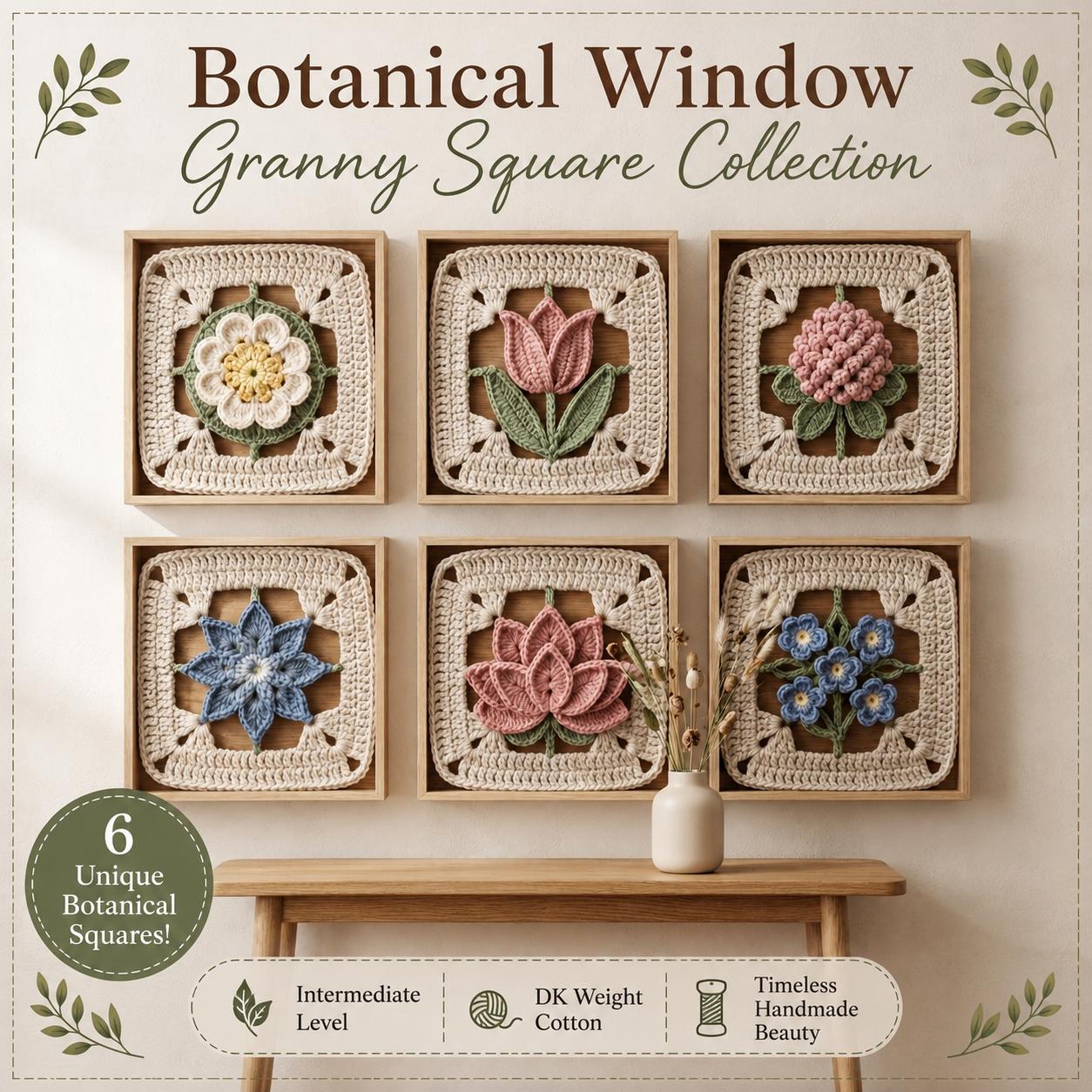 Botanical Flower Granny Square Set