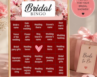 Bridal Shower Games Template Bundle, Bridal Bingo Cards, Find The Guest Game, Editable Canva Wedding Shower Activities