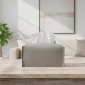 PU Leather Tissue Box Cover, Rectangular 23cm Design for Bathroom and Office Decor