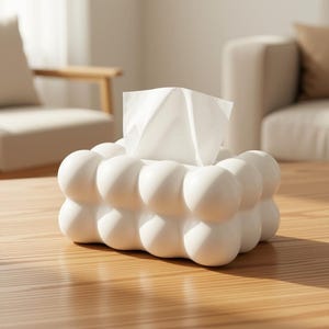 Porta-lenços em formato de nuvem, porta-lenços em formato de bolha, porta-lenços faciais moderno em plástico, porta-guardanapos decorativo para banheiro, escritório e outros ambientes.