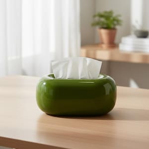 Oval Tissue Box Holder, Decorative Porcelain Tissue Box Cover, Modern Napkin Dispenser, Bathroom Decor, Living Room, Thanksgiving Gift