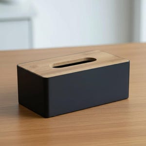 木製ティッシュボックスカバー、竹製ティッシュケース、モダンなナプキンホルダー、バスルーム、オフィス、デスク、ホームデコレーションアクセサリー用のミニマルなティッシュケース