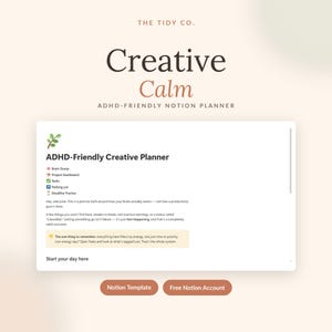 ADHD-Friendly Creative Planner Notion Template | Energy-Based Daily Planner | Neurodivergent Productivity System