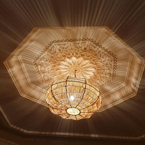 Handmade Raffia Pendant Lamp – Woven Boho Moroccan Doum Fiber Light
