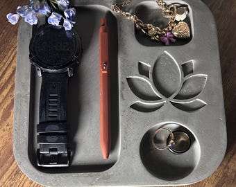 Catchall Tray for Glasses and Jewelry | Modern Valet Tray | Bedside Organizer