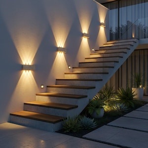 Lámpara de jardín de piedra Wabi-Sabi, aplique de pared LED retro, luz exterior impermeable IP65